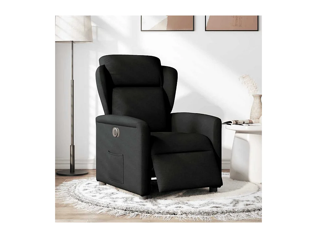 Fauteuil inclinable électrique-Chaise de relax-Fauteuil TV Noir Tissu SHL2884