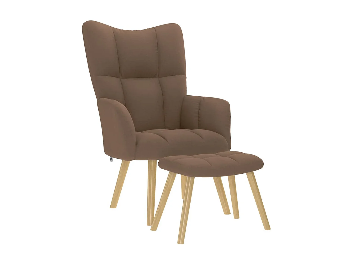 Poltrona Relax | Sedia | Poltroncina Salotto con Poggiapiedi Marrone in Tessuto SHL245