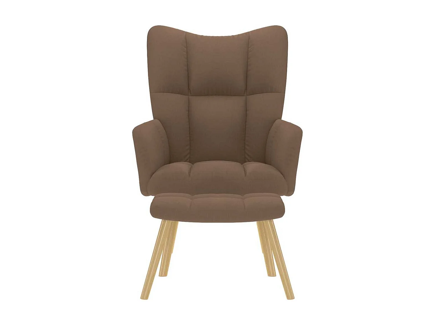 Poltrona Relax | Sedia | Poltroncina Salotto con Poggiapiedi Marrone in Tessuto SHL245