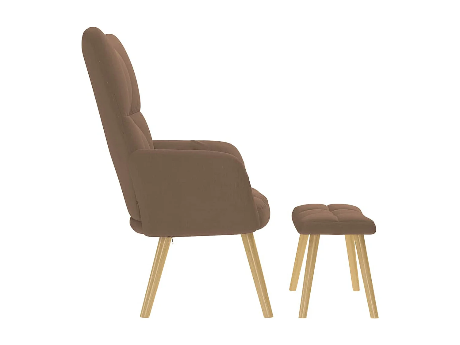 Poltrona Relax | Sedia | Poltroncina Salotto con Poggiapiedi Marrone in Tessuto SHL245