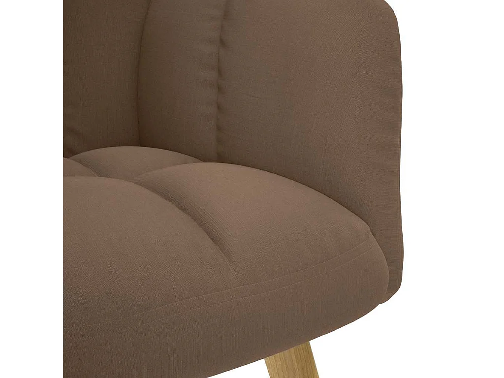 Poltrona Relax | Sedia | Poltroncina Salotto con Poggiapiedi Marrone in Tessuto SHL245