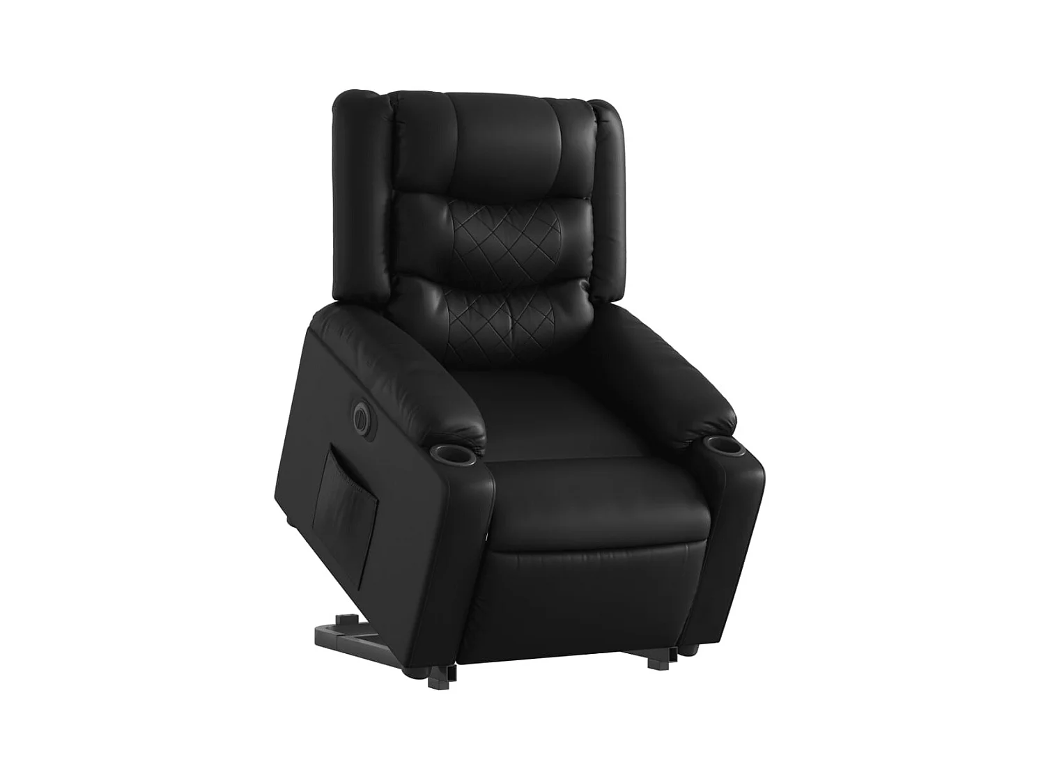 Fauteuil inclinable électrique-Chaise de relax-Fauteuil salon noir similicuir SHL4884