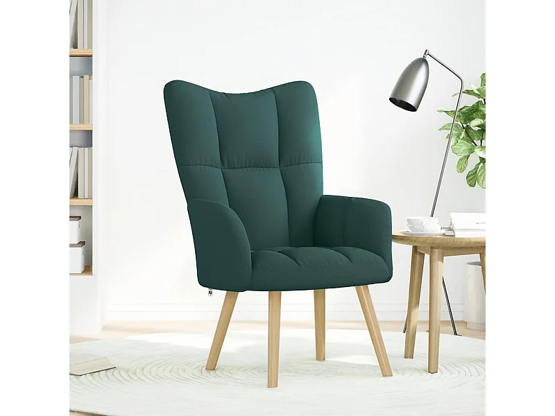 Fauteuil de Salon-Chaise de relaxation moderne Vert foncé Tissu SHL1177