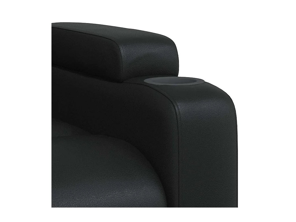 Sillón de relax | Sillón reclinable de piel sintética negra SHL9604