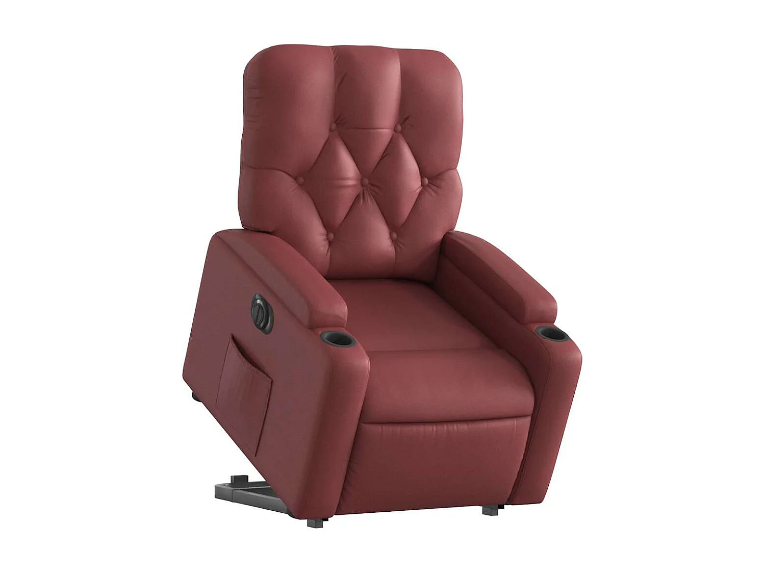 Relaxsessel mit Aufstehhilfe Elektrisch | Lounge Sessel indoor Weinrot Kunstleder SHL67492