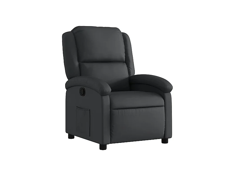 Fauteuil inclinable-Fauteuil salon noir cuir véritable SHL2240