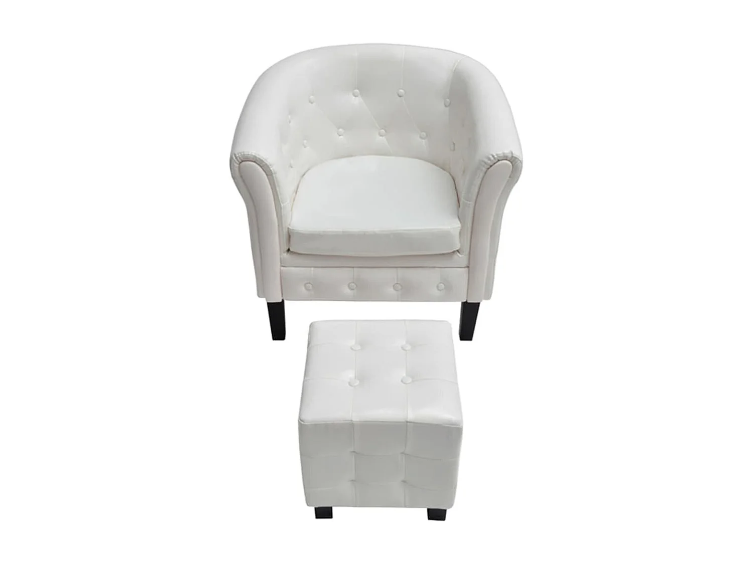 Poltrona | Cadeira Relax com apoio de pés couro artificial branco SHL213505