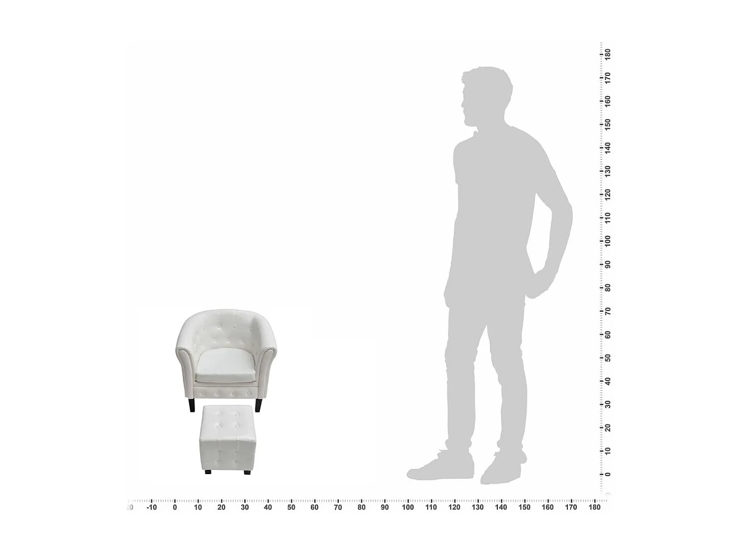 Poltrona | Cadeira Relax com apoio de pés couro artificial branco SHL213505