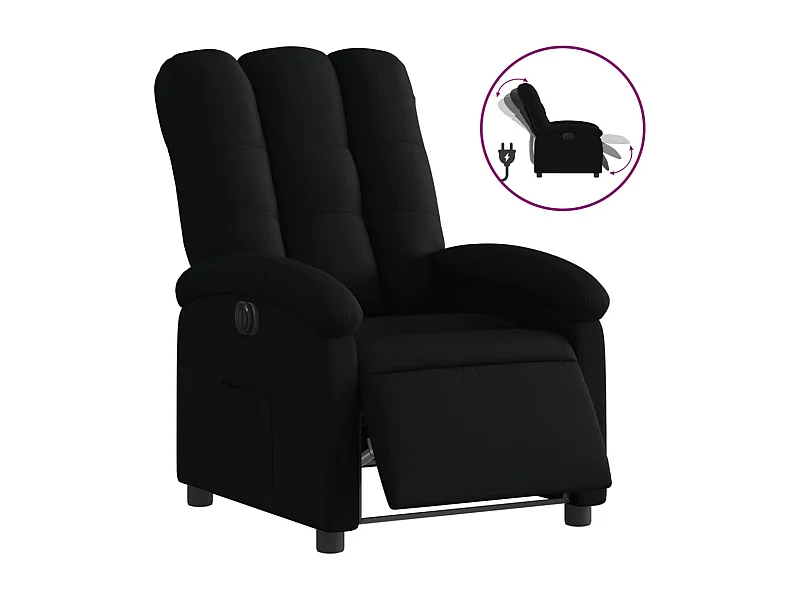 Sillón de relax | Silla | Sillón reclinable eléctrico de tela negro SHL3602