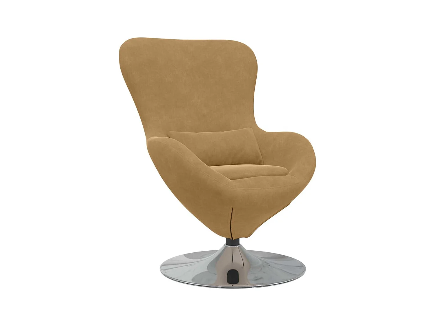 Chaise de Salon-Fauteuil œuf Marron clair 63x73x90 cm Velours SHL4945
