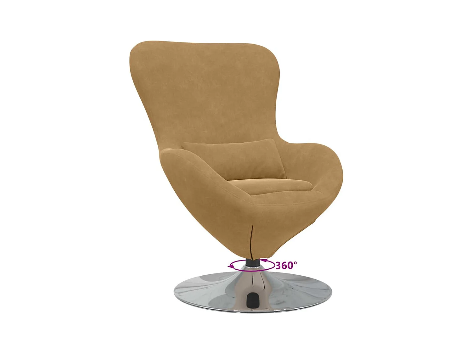 Chaise de Salon-Fauteuil œuf Marron clair 63x73x90 cm Velours SHL4945
