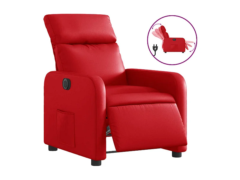 Sillón de relax | Silla | Sillón reclinable eléctrico de cuero sintético rojo SHL3238