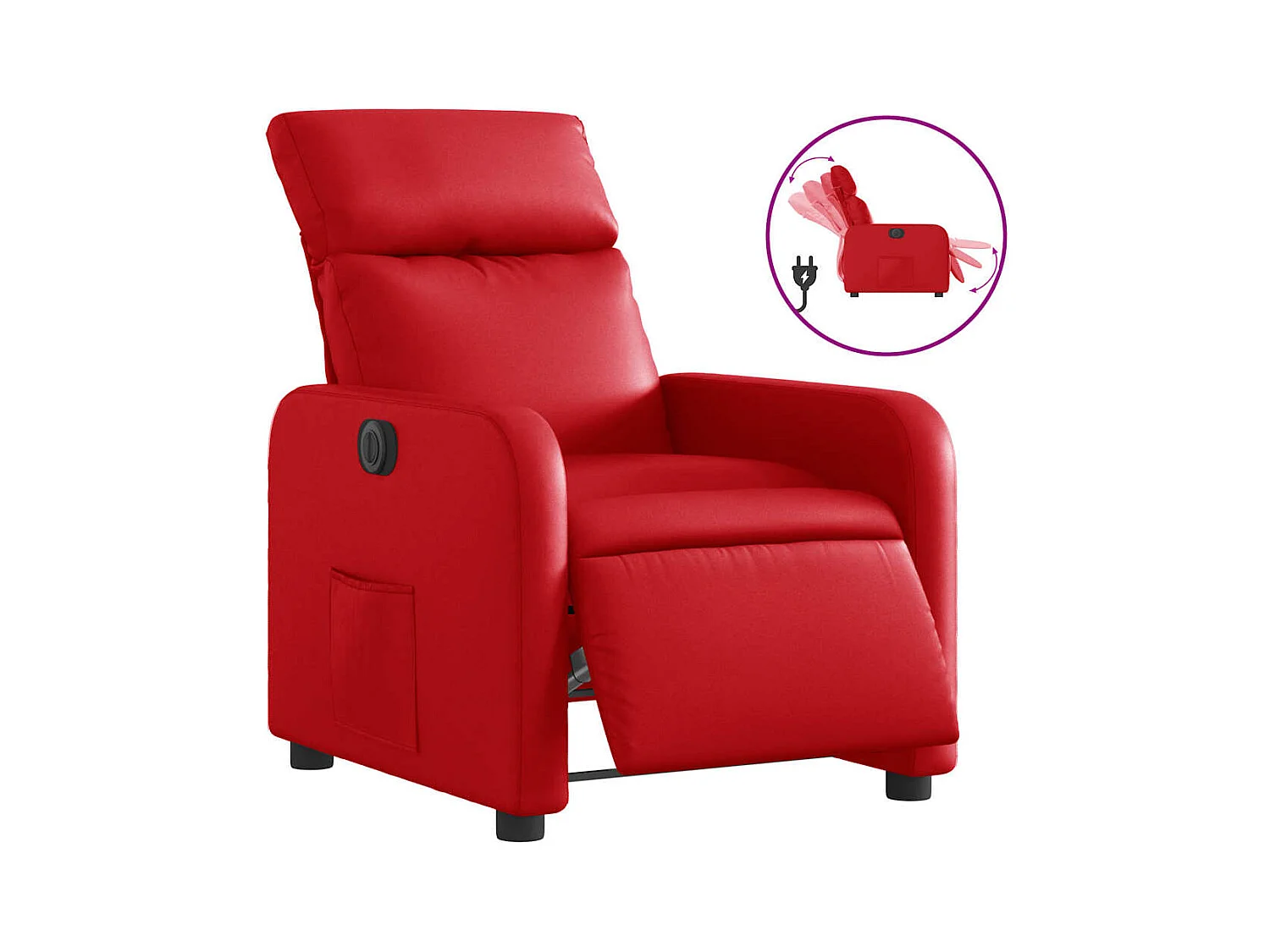 Fauteuil inclinable électrique-Chaise de relax-Fauteuil salon Rouge Similicuir SHL2487