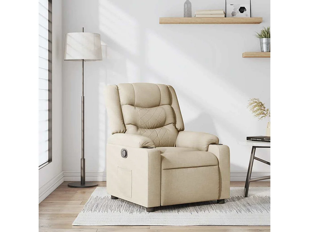 Relaxsessel | Lounge Sessel für Wohnzimmer Creme Stoff SHL18245