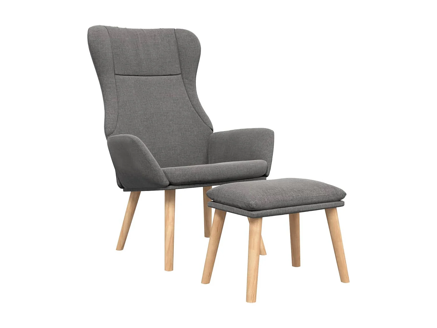 Fauteuil de relaxation Scandinave avec repose-pied Gris clair Tissu SHL1750