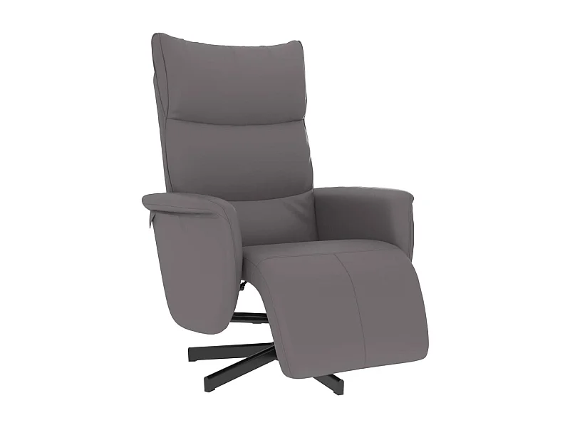 Sillón de relax | Sillón reclinable con reposapiés cuero sintético gris SHL4094