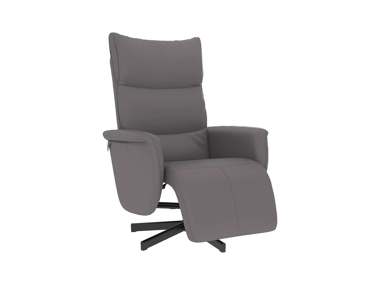 Sillón de relax | Sillón reclinable con reposapiés cuero sintético gris SHL4094