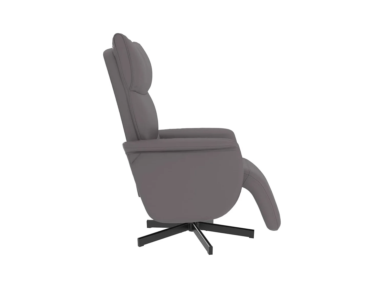 Sillón de relax | Sillón reclinable con reposapiés cuero sintético gris SHL4094