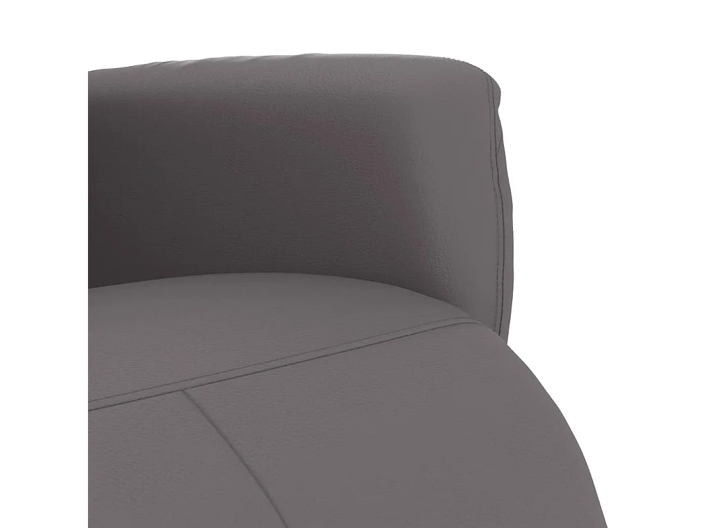 Sillón de relax | Sillón reclinable con reposapiés cuero sintético gris SHL4094