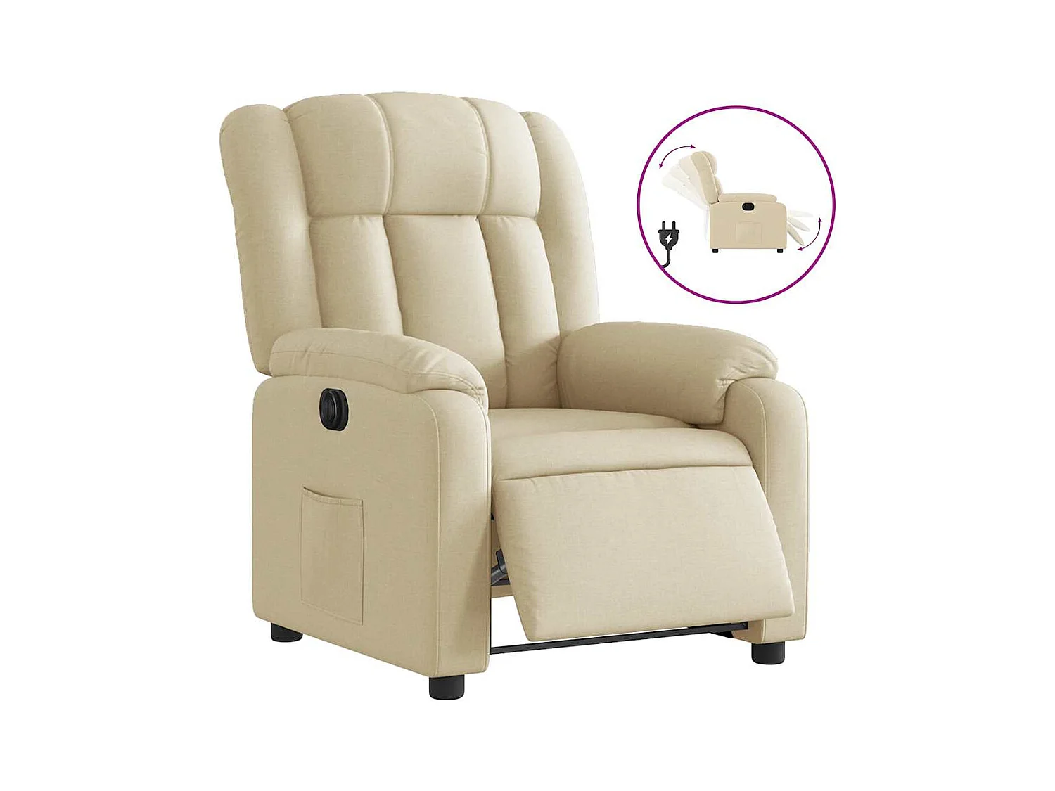 Fauteuil inclinable électrique-Chaise de relax-Fauteuil salon Crème Tissu SHL3928