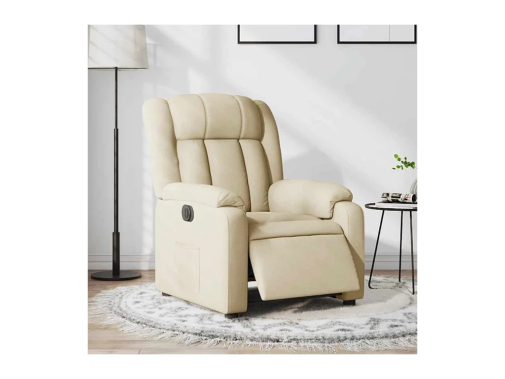 Fauteuil inclinable électrique-Chaise de relax-Fauteuil salon Crème Tissu SHL3928