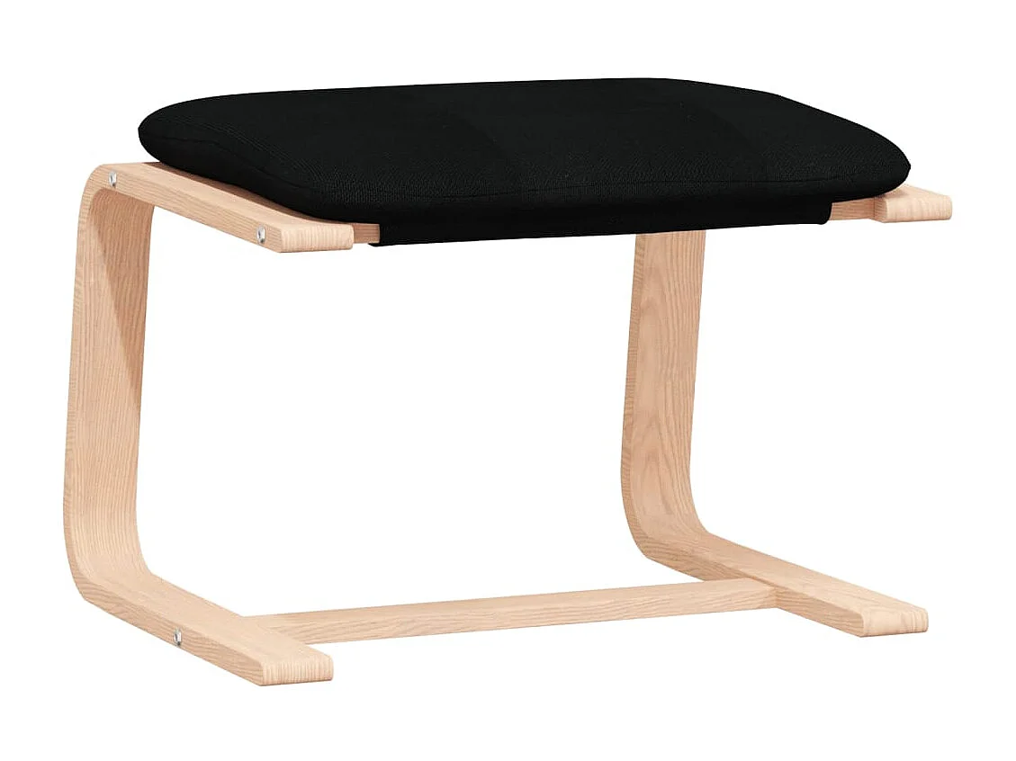 Sillón de relax | Silla de relax con taburete tela negro SHL3030