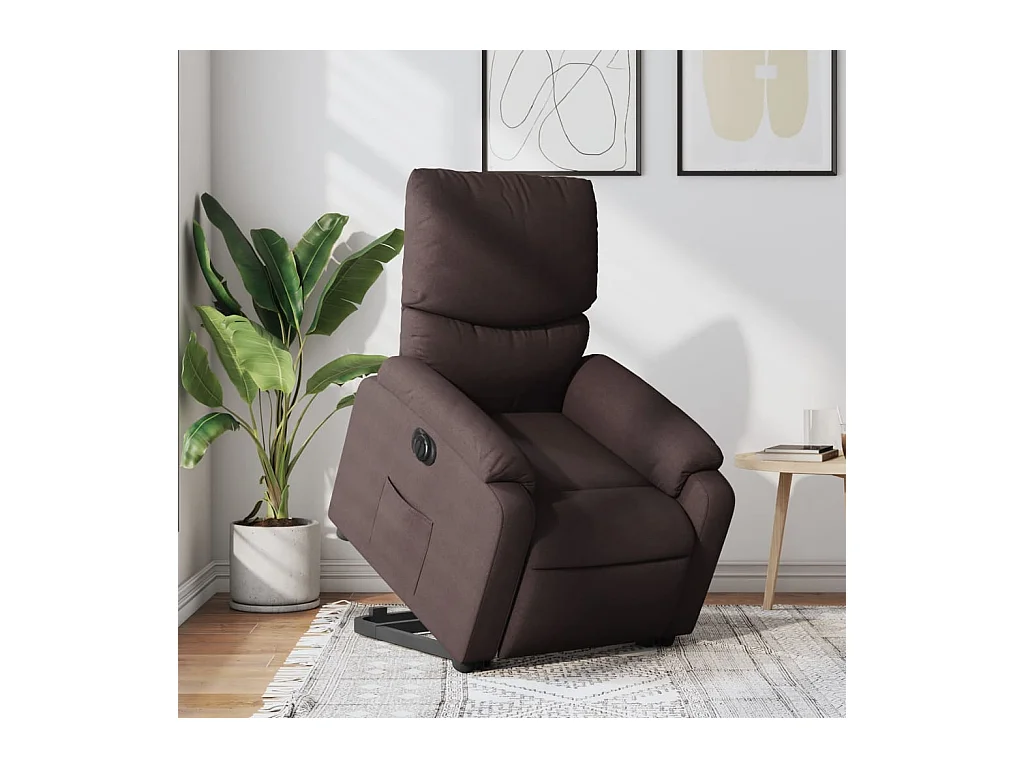 Silla de relax | Sillón eléctrico reclinable elevable de tela marrón oscuro SHL2408