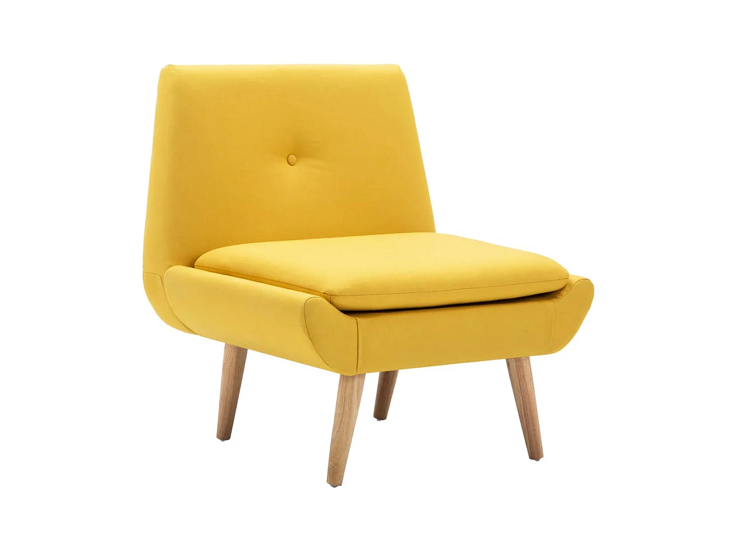 Sillón de salón | Butaca tapizada de tela amarilla SHL5843