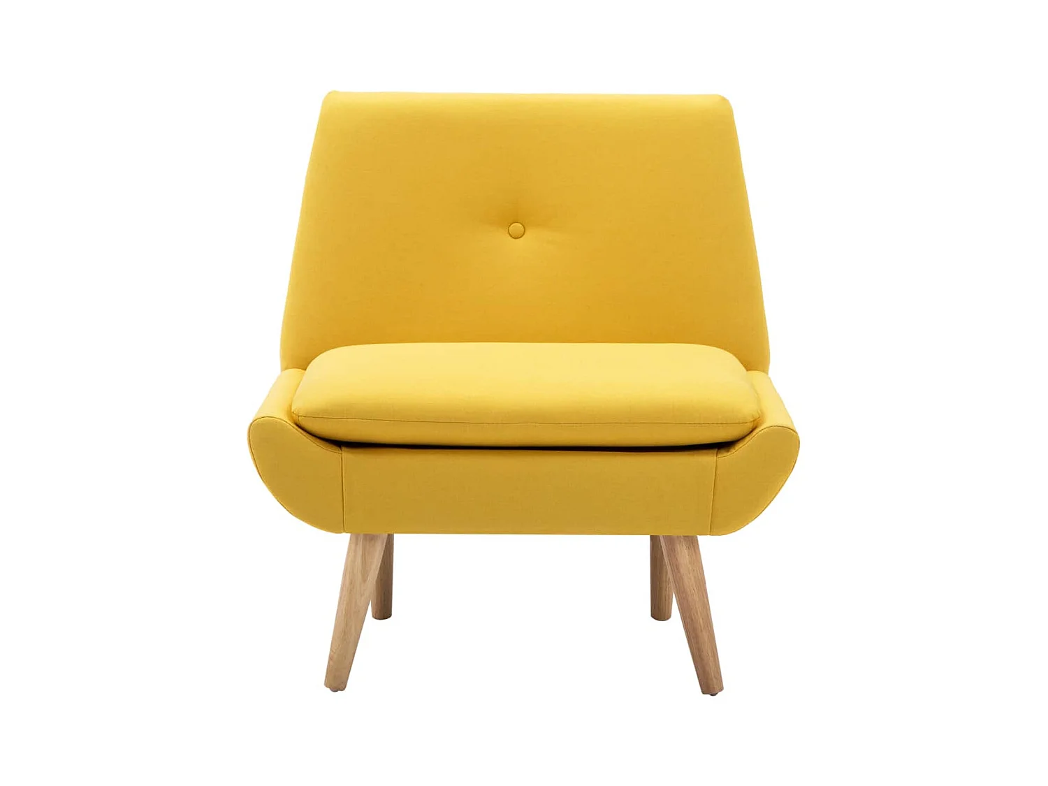 Sillón de salón | Butaca tapizada de tela amarilla SHL5843