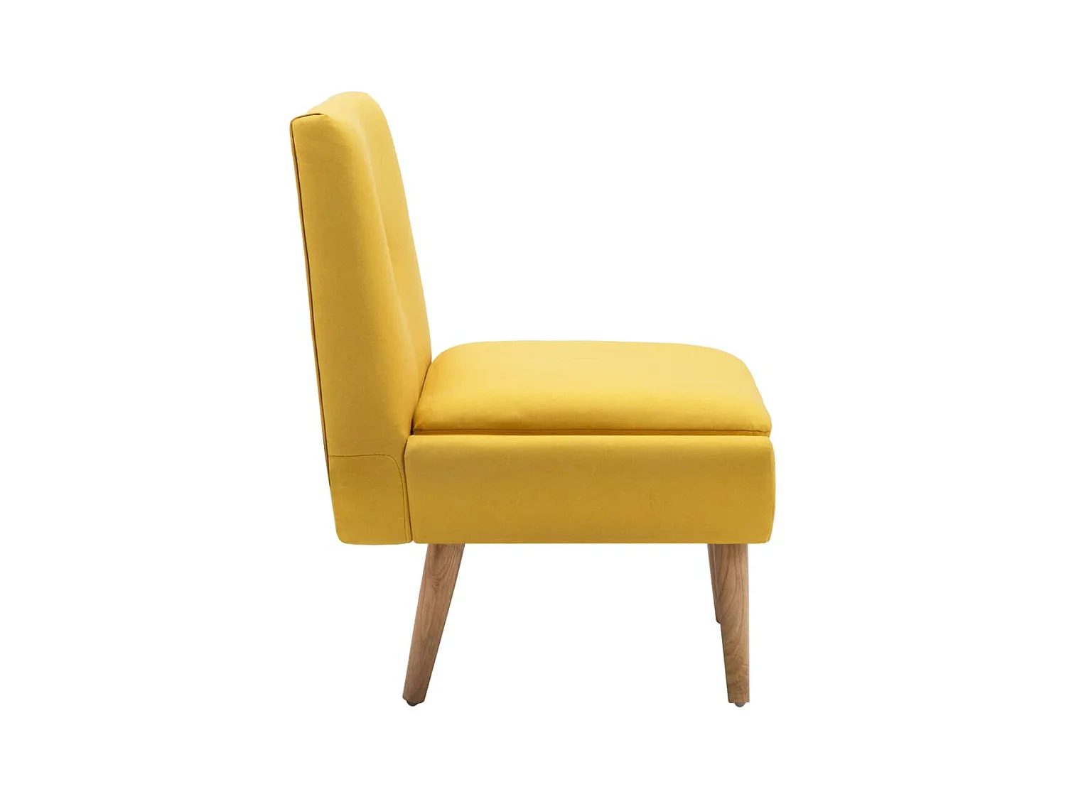 Sillón de salón | Butaca tapizada de tela amarilla SHL5843