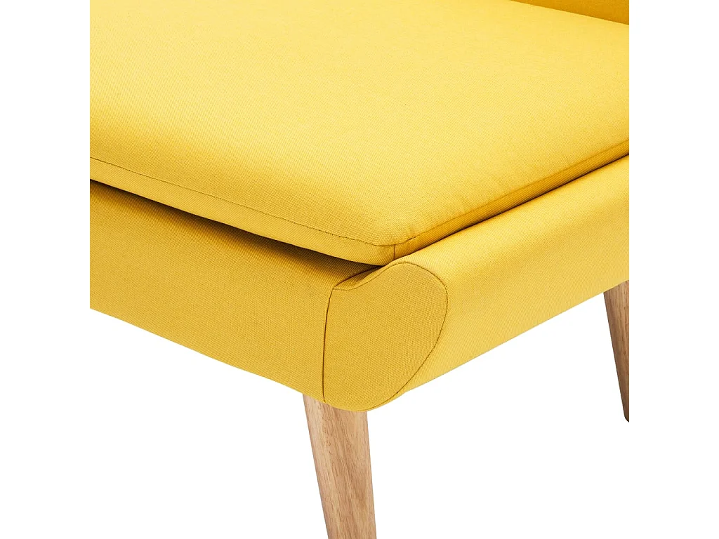 Sillón de salón | Butaca tapizada de tela amarilla SHL5843