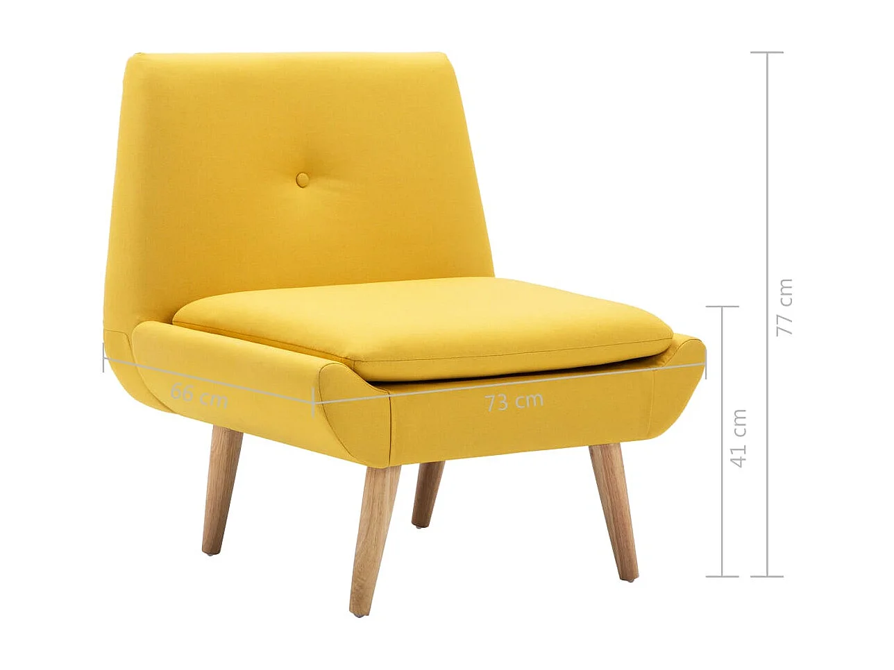 Sillón de salón | Butaca tapizada de tela amarilla SHL5843