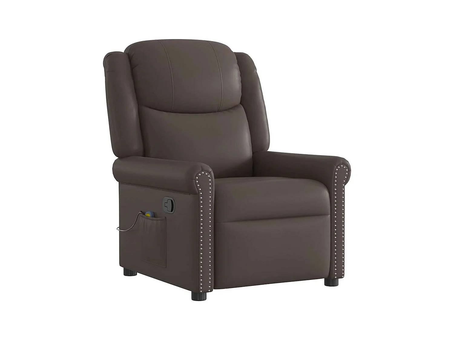 Fauteuil Salon-Chaise de relax-Fauteuil de massage Marron Similicuir brillant SHL4558