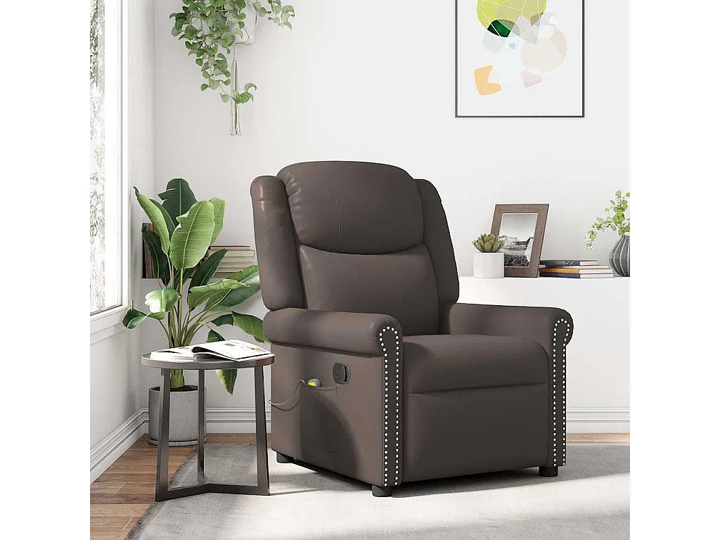 Massagesessel | Relaxsessel Braun Glänzendes Kunstleder SHL75708