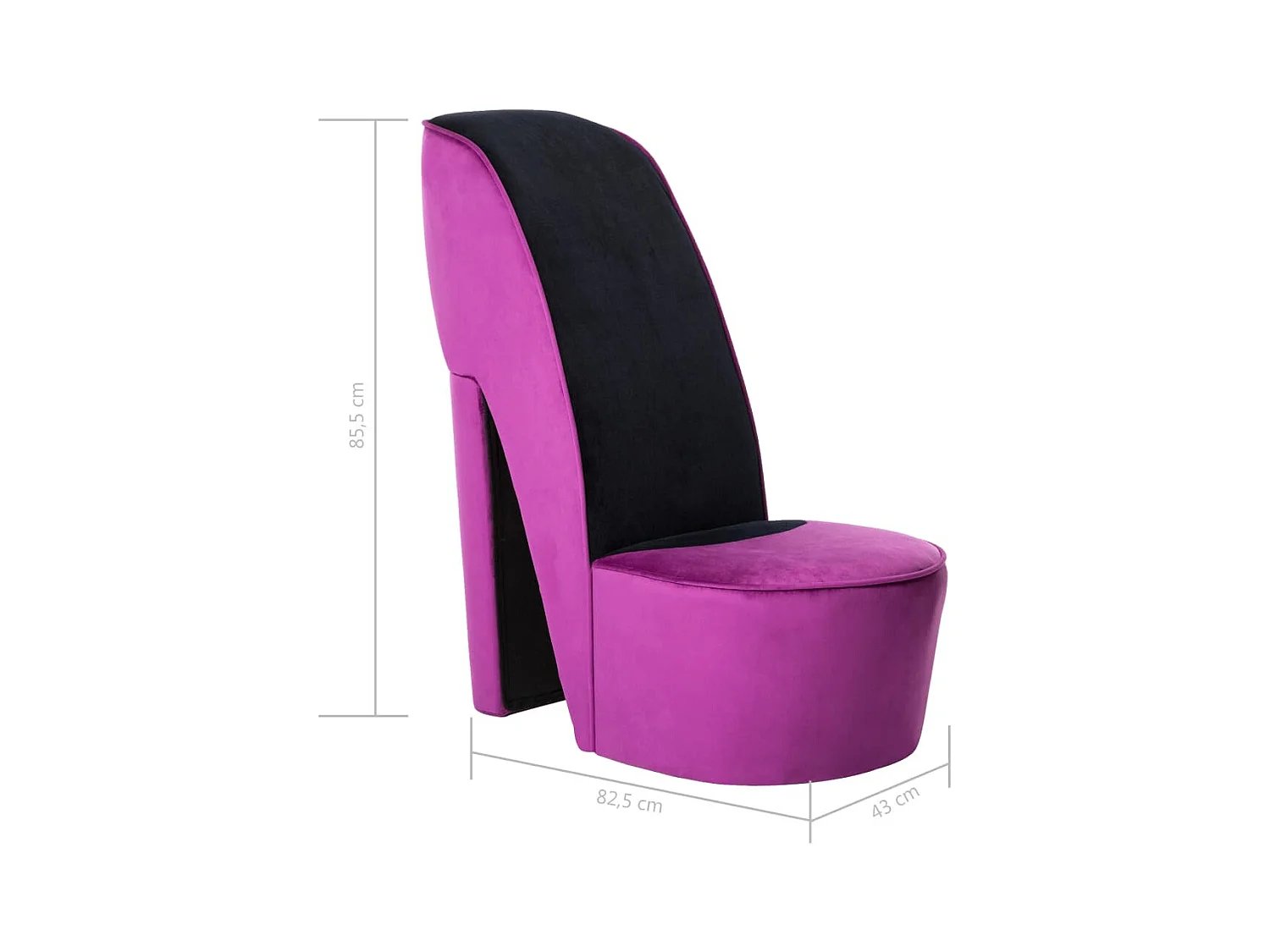 Fauteuil de salon-Chaise en forme de chaussure à talon haut Violet Velours SHL1112
