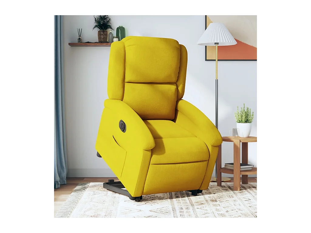 Silla de relax | Sillón eléctrico reclinable elevable de terciopelo amarillo SHL7583