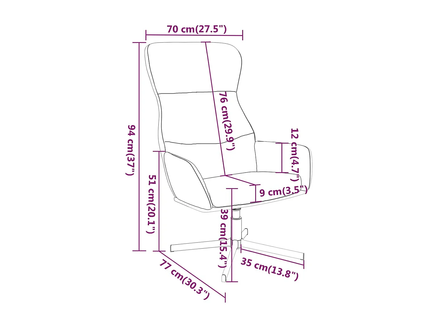 Relaxstoel | Fauteuil | Bureaustoel fluweel donkergrijs