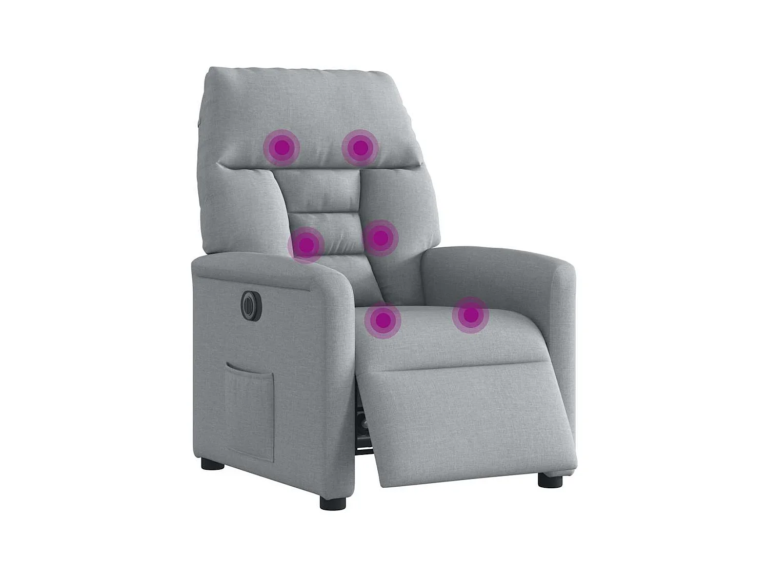 Sillón de relax | Sillón reclinable de masaje eléctrico tela gris claro SHL8553