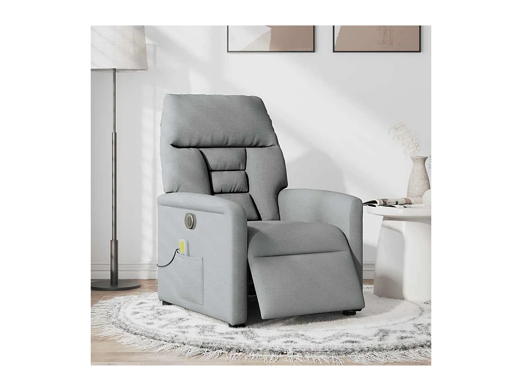 Fauteuil inclinable électrique-Fauteuil de massage de Salon gris clair tissu SHL3313