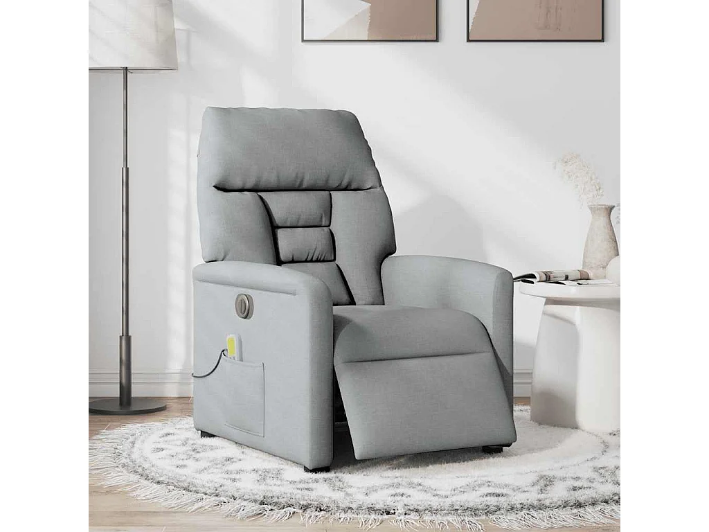 Fauteuil inclinable électrique-Fauteuil de massage de Salon gris clair tissu SHL3313