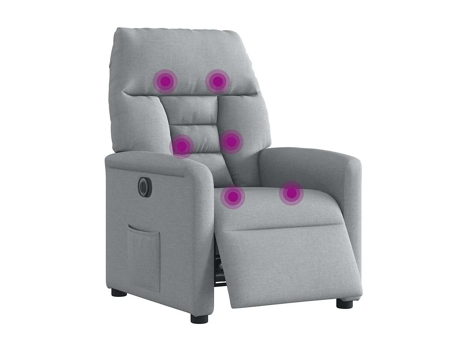 Fauteuil inclinable électrique-Fauteuil de massage de Salon gris clair tissu SHL3313