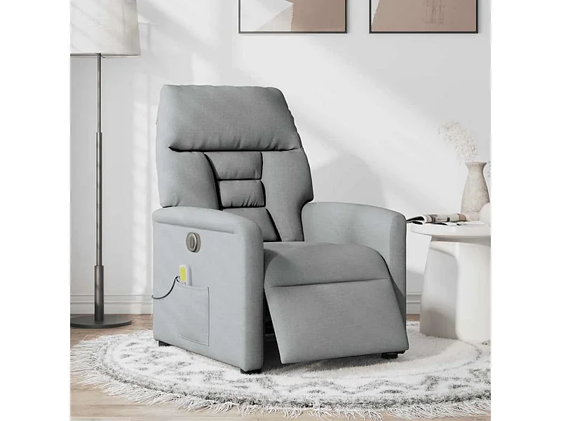Fauteuil inclinable électrique-Fauteuil de massage de Salon gris clair tissu SHL3313