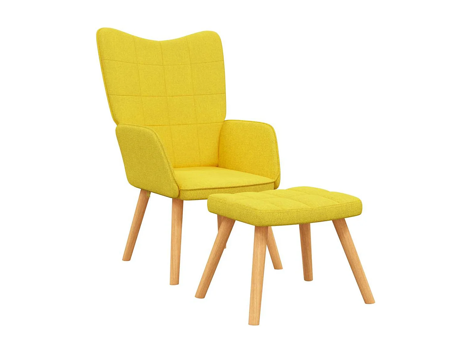Relaxsessel mit Hocker | Lounge Sessel Senfgelb Stoff SHL52622
