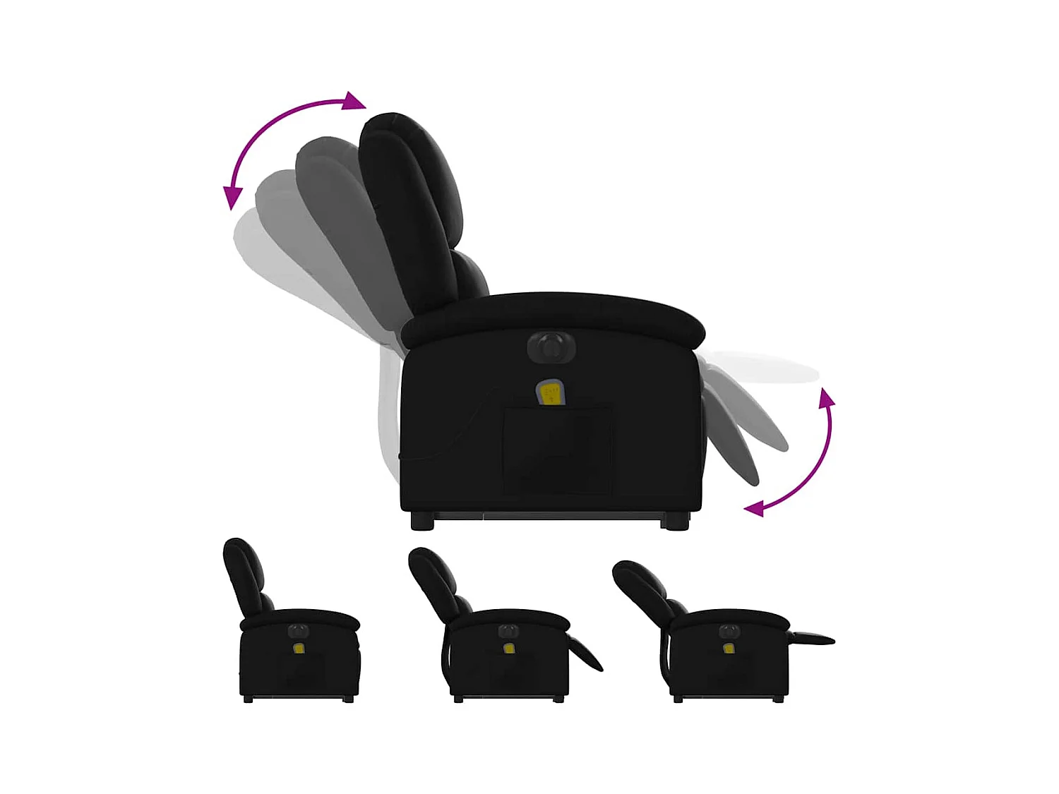 Sillón de salón | Silla | Sillón de masaje elevable eléctrico cuero sintético negro SHL7516