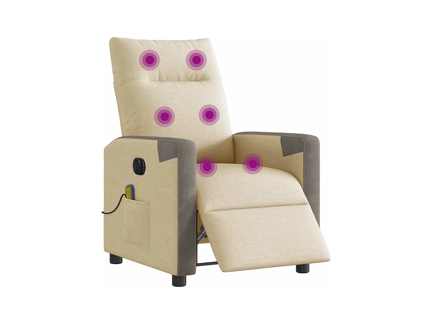 Sillón de relax | Sillón reclinable de masaje eléctrico tela color crema SHL9030