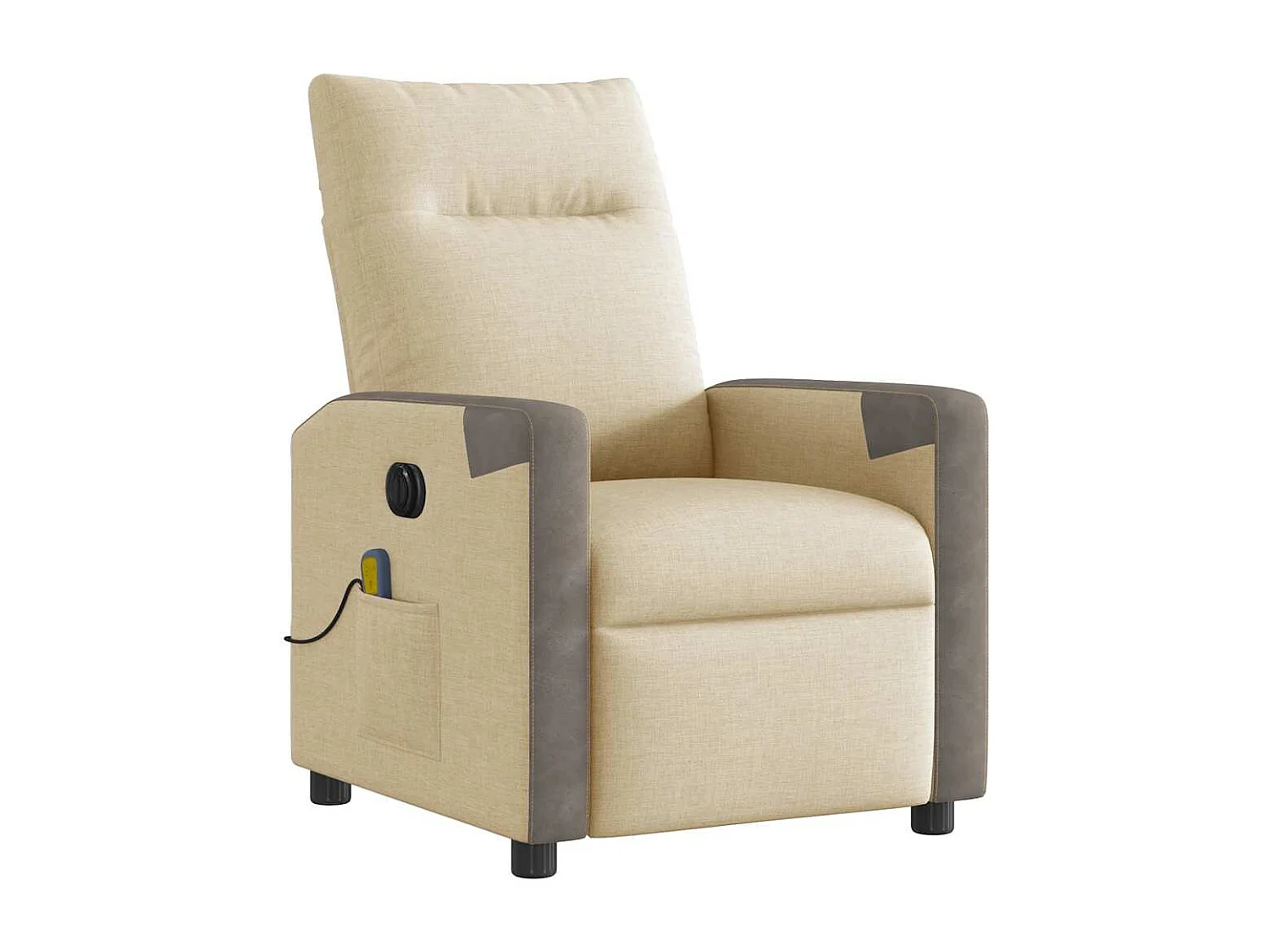 Fauteuil inclinable électrique-Chaise de relax-Fauteuil de Massage crème tissu SHL4293