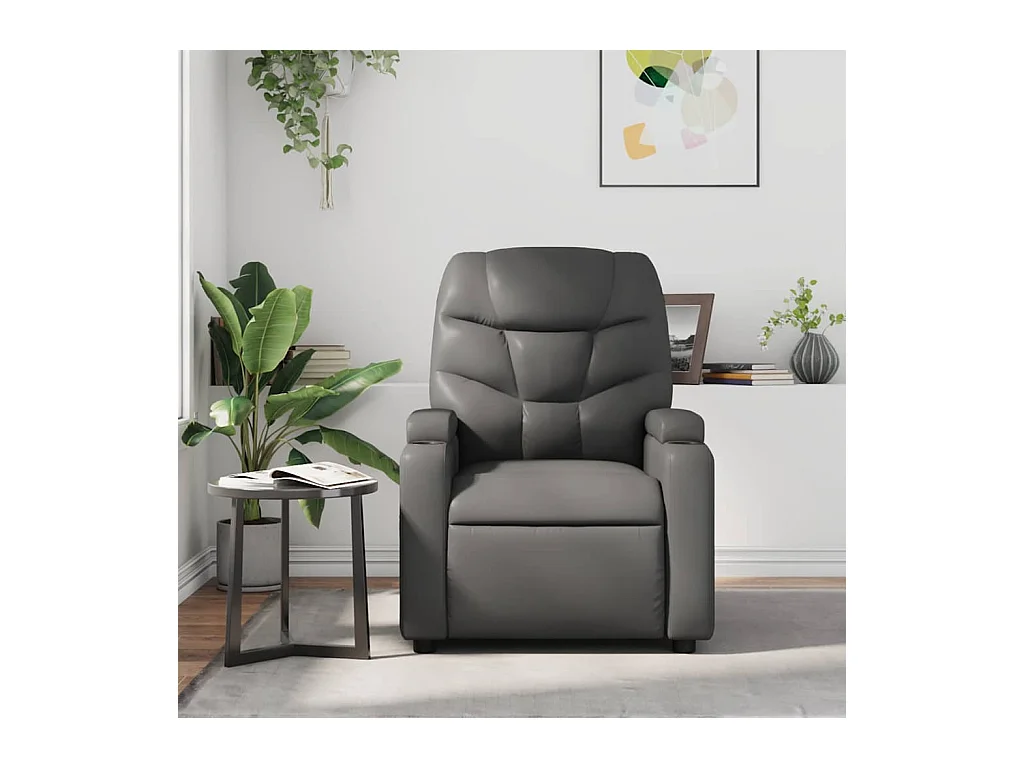 Sillón de salón | Silla | Sillón de masaje reclinable cuero sintético gris SHL2997