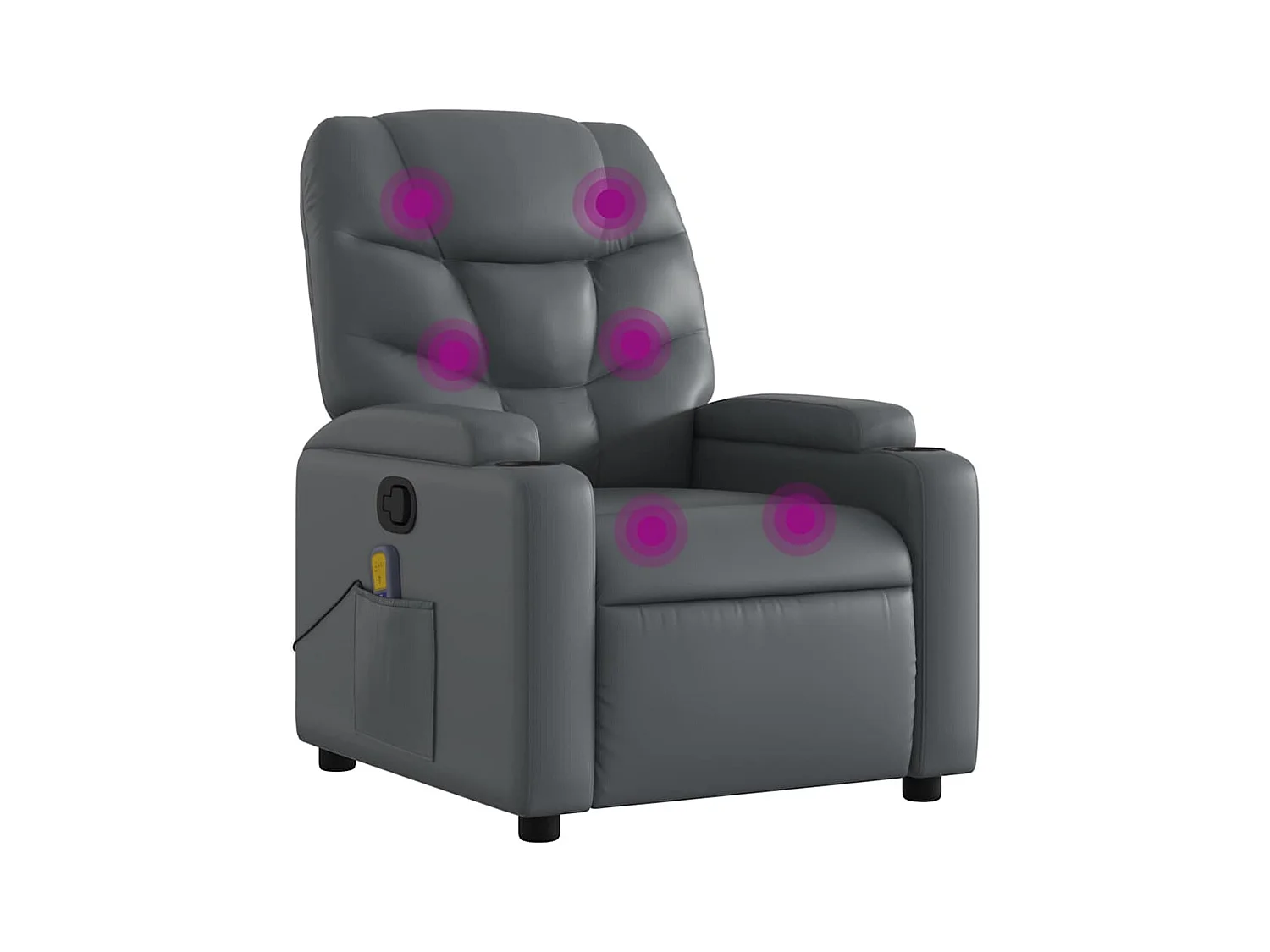 Fauteuil inclinable-Chaise de relax-Fauteuil de Massage Gris Similicuir SHL5423