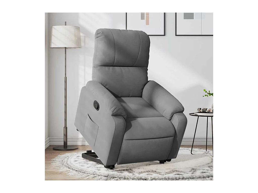 Sillón de relax | Sillón reclinable elevable tela de microfibra gris oscuro SHL5239