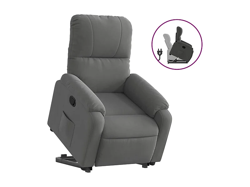 Fauteuil inclinable-Chaise de relax-Fauteuil salon gris foncé tissu microfibre SHL1443